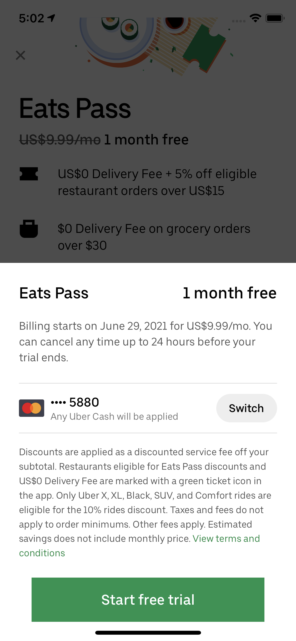 Uber Eats iOS